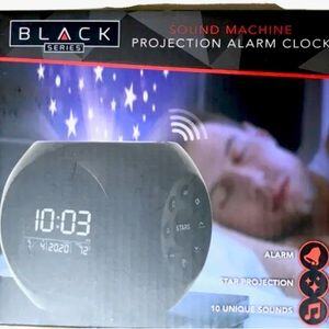New BLACK SERIES PROJECTION ALL-IN-ONE ALARM CLOCK AND SOUND THERAPY MACHINE.